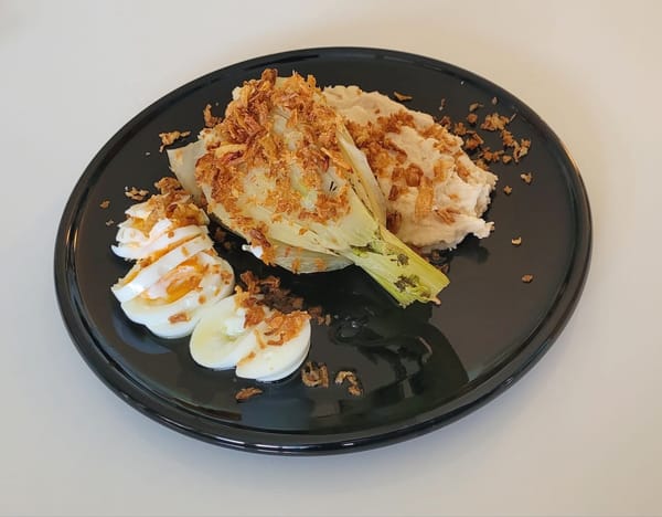 Venkel à la flamande met crème van witte bonen