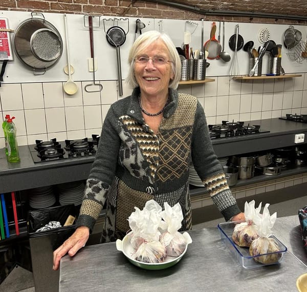 Paddenstoelen, rode biet en mozzarella